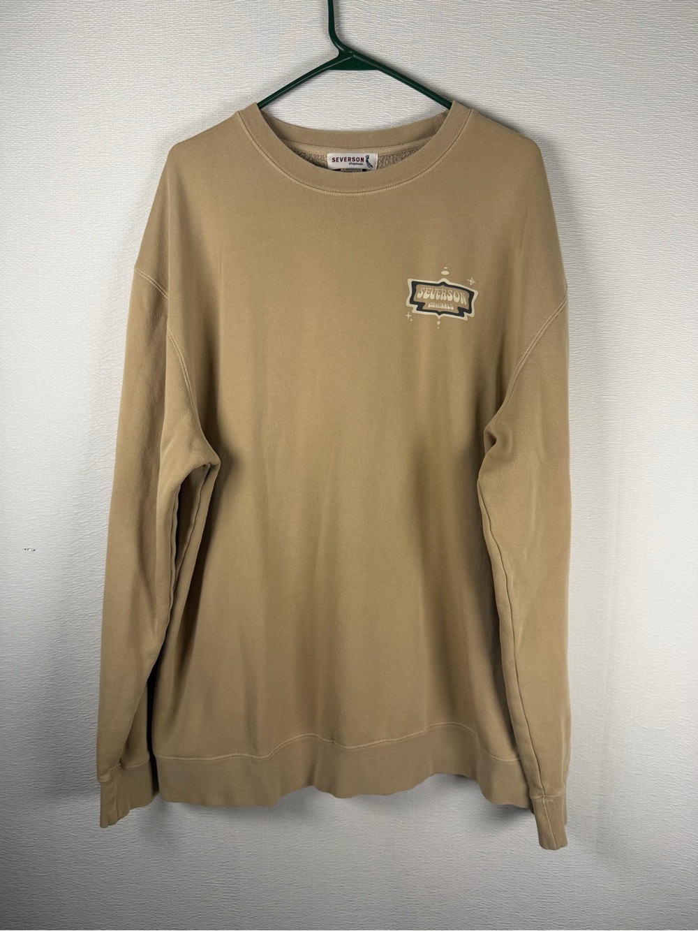 Severson Originals XL Tan Surf Graphic Crewneck Sweatshirt